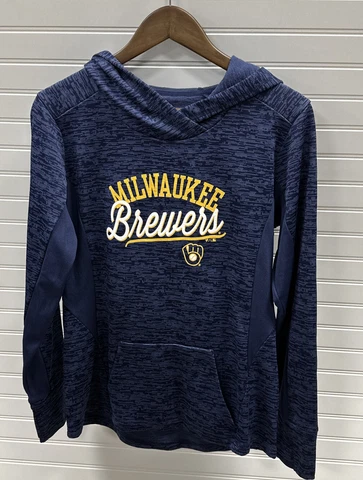 Milwaukee BREWERS Majestic Womens Hoodie Jacket Pullover Medium M Cover