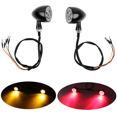 2x Black LED Turn Signal DRL Tail Brake Lights For Victory Vegas 8 Ball Jackpot - Image 1 of 4