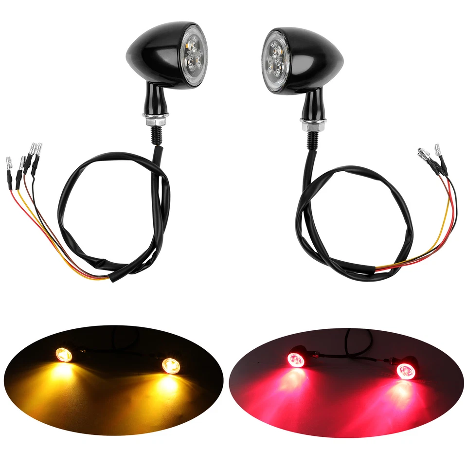 2x Luzes de freio traseiras DRL de seta LED preto para Victory Vegas jackpot de 8 bolas - Imagem 1 de 4