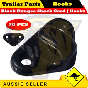 Superior - Black Bungee Shock Cord J Hooks - 20pcs - ROPE HOOKS - Picture 1 of 2