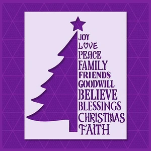 Merry Christmas stencil - Reusable & Durable - 10 Mil Santa Claus Wreath Tree - Foto 1 di 5