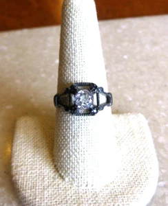 Sterling Lind Ring mit klarem CZ / Größe 9 / Neu mit Etikett - Bild 1 von 8