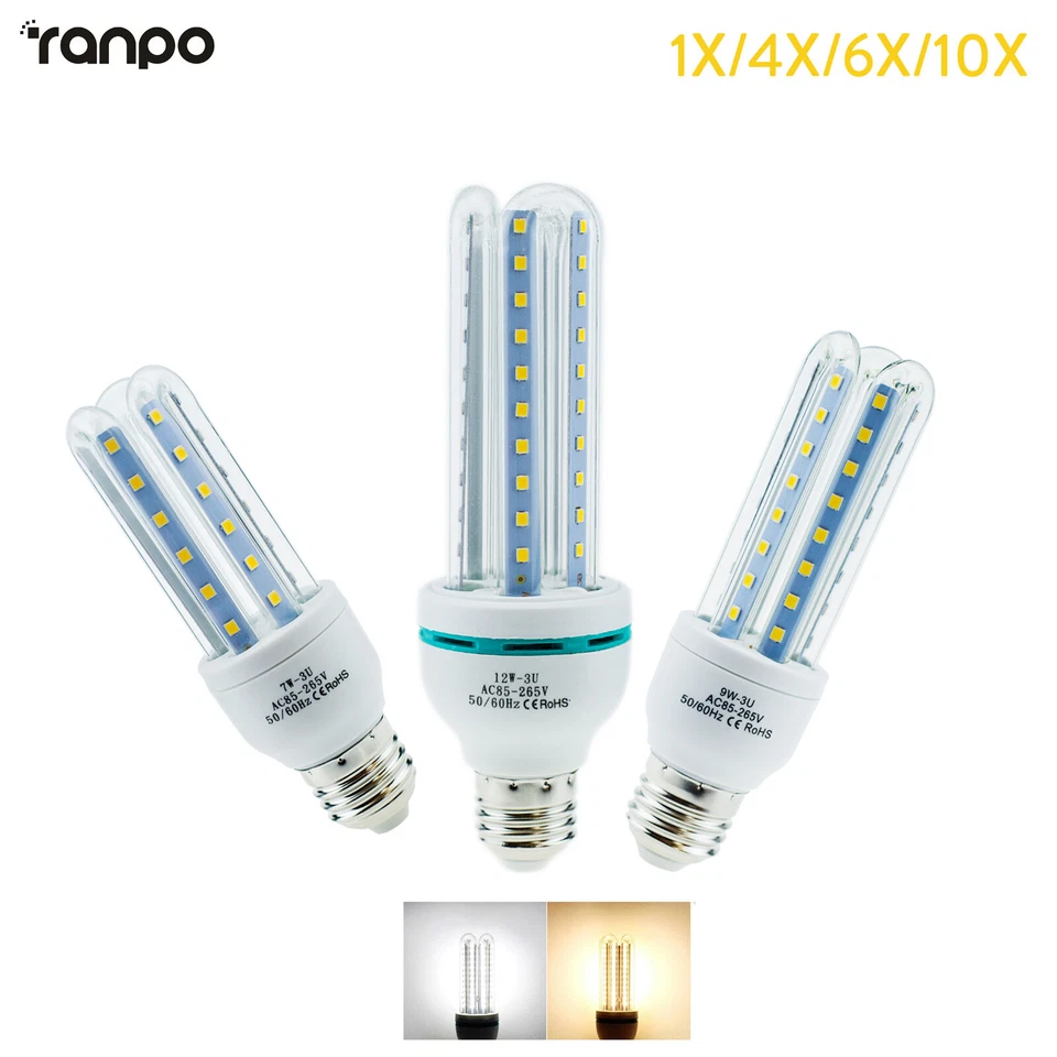 Led Corn Light Bulb U Tube Flood Lights 220V Energy Saving Smd 2835 For Pendant - Image 1 of 1