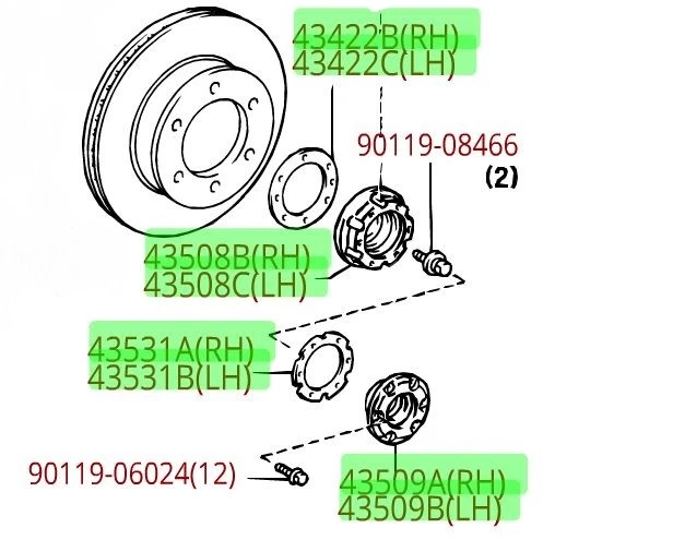 Toyota Tacoma 1995 4x4 juego de bujes de bloqueo genuino OEM OE   Foto 1 de 1