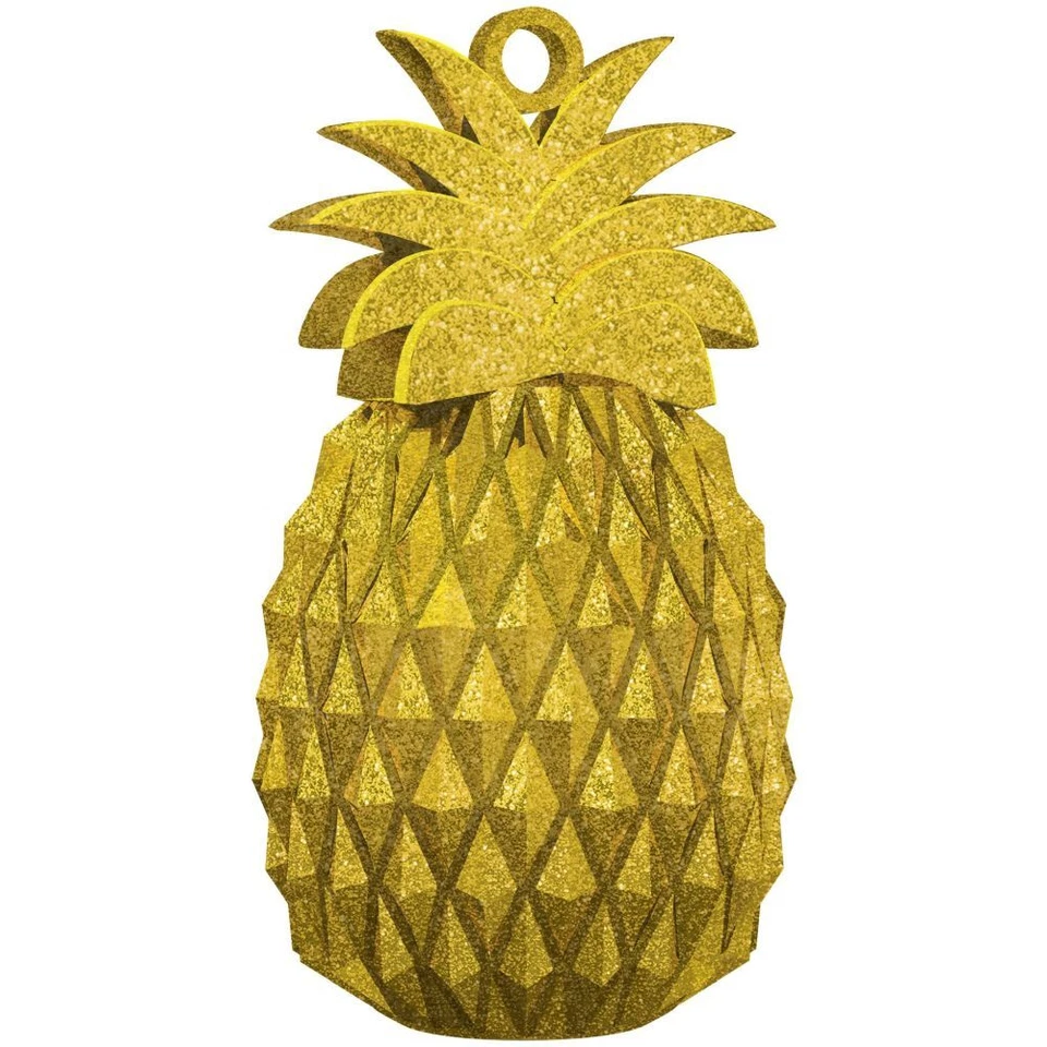 Pineapple Balloon Weight 6 oz Gold Luau Hawaiian Party Supplies Decorations - Image 1 of 1