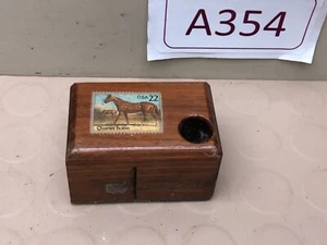 Vintage Wooden Stamp Roll Desktop Dispenser - Picture 1 of 11