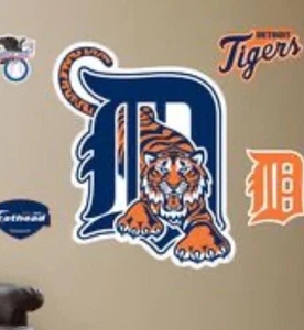 Detroit Tigers Real Big Fathead Decal Room Wall Vinyl Stickers MLB Logo Lifesize - Picture 1 of 9