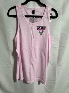 NUEVA Camiseta sin Mangas Maui and Sons Para Hombres Rosa Claro Gráfico Logo M - Imagen 1 de 4
