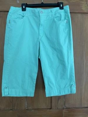 Pantalones Cortos Capris Para Mujer Bandolino Brady Verde Menta Algodón Elastizados 14 Foto 1 de 4