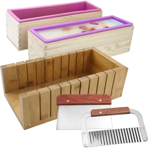 2 PCS Silicone soap molds Making Kit soap loaf bar Making molds (44oz Purple ... - Picture 1 of 8