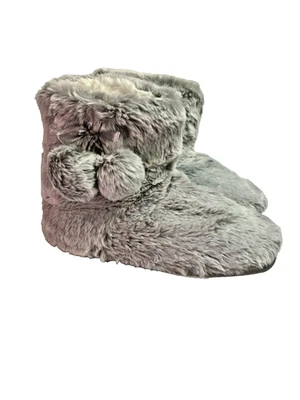 Женские пинетки Dena Lives с подкладкой из искусственного меха на жесткой подошве, серый дизайн размер 9 - Изображение 1 из 4