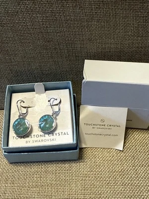 Touchstone Crystal de Swarovski ~ Pendientes Lulu Silky Sage Delite ~ Totalmente Nuevos Foto 1 de 2