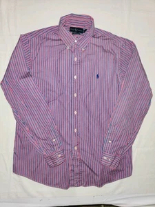 Vintage Polo Ralph Lauren Regent rot blau gestreiftes Button-Down-Hemd für Herren 16,5 Large - Bild 1 von 23
