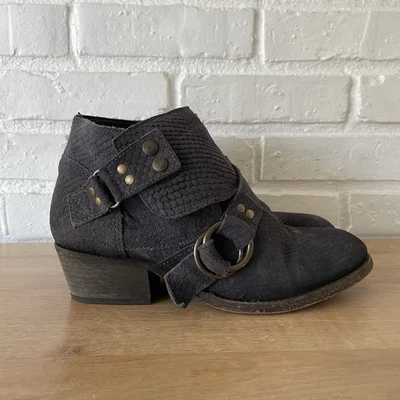 Botas de Moto Free People Tortuga al Tobillo Gris Gamuza Talla EU 39 US 8-8.5 Foto 1 de 4