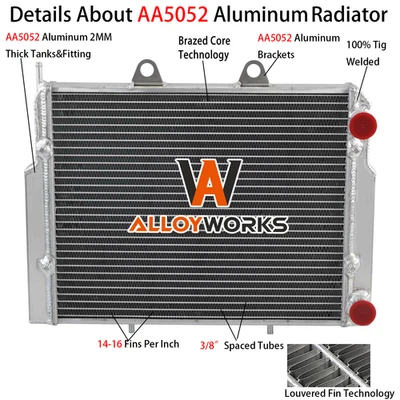 Aluminum Radiator Fits 2007-2017 Polaris RZR570 RZR800  RZR800S EFI Ranger RZR Foto 1 de 4