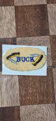 Buck Knives Oval Felt Embroidered Logo Patch Vtg NOS - Image 1 of 2