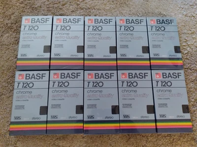 10 New BASF T-120 Chrome Extra Quality Sealed 246m Blank VHS Tapes - Image 1 of 4