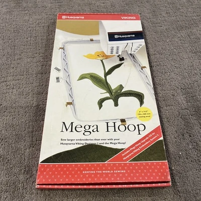 Husqvarna Viking Mega Hoop Designer 1 and 11 Embroidery Mega Hoop Complete w/ CD - Image 1 of 4