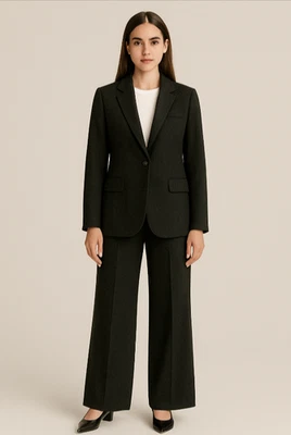 NWT Size 14 Black Banana Republic Boyfriend Wool Blazer Suit Coat Jacket #539484 - Image 1 of 4