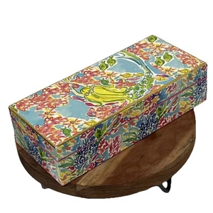 Lilly Pulitzer Lacquer Desk Stationary Jewelry Box Too Much Is Never Enough - Picture 1 of 10