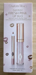 Charlotte Tilbury - Glossy Fresh Pink Lip Duo - Pillow Talk/Refresh Rose - New - Imagen 1 de 3