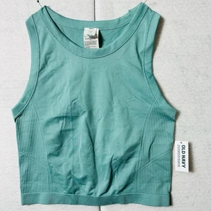 Old Navy Active Women's Tank Lumi Blue Seamless Cropped Tank Top Medium - Picture 1 of 9