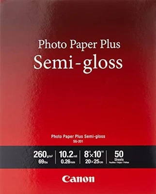 Canon Photo Paper Plus Semi-Gloss 8" x 10" (50 Sheets) (SG-201 8X10) - Image 1 of 3