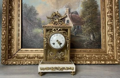 Pendule vitrée en bronze doré époque Napoléon III, BONNET & POTTIER - Photo 1/4