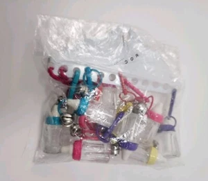 Sealed New Vintage 1980s Plastic Bell Charm Baby Bottle 12 On Original Card - Picture 1 of 10