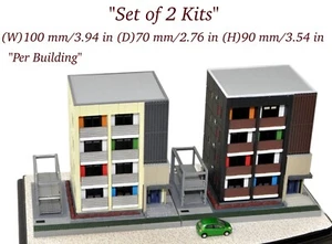 N Scale Tomytec Building Japanese Contemporary Apartments Set of 2 Kits NIB - Picture 1 of 12