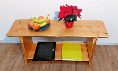 Coffee table 110x35x50x4, 8cm complete in solid wood larch Baumplatte - Image 1 of 4