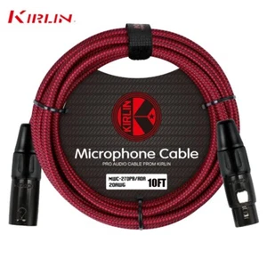 Kirlin 10FT Woven 20AWG XLR M to XLR F Microphone Cable Red MWC-270PB-10/RDA - Picture 1 of 1