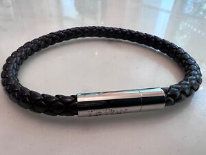 Le Vian Braided Leather Wrist Band with Steel Hardware for Men or Women