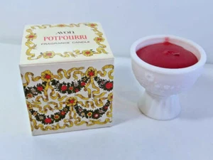 VTG 1973 Avon POTPOURRI FRAGRANCE Candle WHITE MILK GLASS IN BOX ~ Ships FREE - Picture 1 of 5