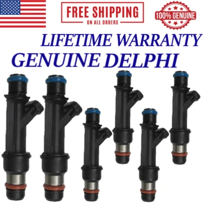 x6 OEM DELPHI Fuel Injectors For 2000-05 Chevy Oldsmobile Buick Pontiac 25323972 - Image 1 of 3