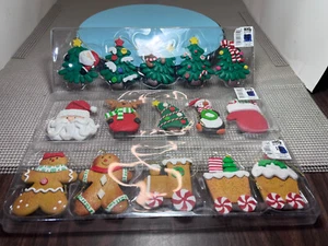 CHRISTMAS ORNAMENTS-3 PACKS OF 5 EACH =LOT OF 15-COMPOSIT MATERIAL-3" TALL - Picture 1 of 8