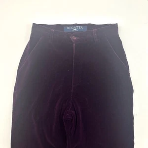 Pantalone donna Regatta gamba dritta taglia 8 velluto viola - Foto 1 di 4