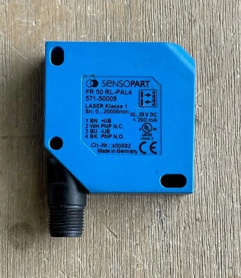 SENSOPART FR 50 RL-PAL4 PHOTOELECTRIC SENSOR RETRO-REFLECTIVE LASER 571-50009 - Image 1 of 4