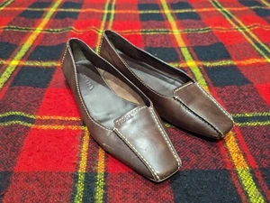 Mocasines sin cordones de cuero para mujer Prada tacón pequeño marrón talla 35,5 - Imagen 1 de 7