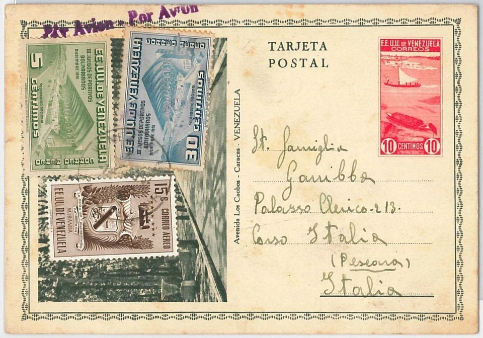 45659 - VENEZUELA - POSTAL HISTORY - Stationery CARD 1952 CYCLING  Boats - Image 1 of 1