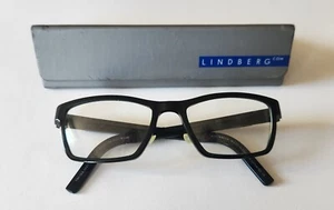 Vintage LINDBERG T91 Black Acetanium Eyeglasses 50-17 135 Denmark #038/27AB Case - Picture 1 of 6