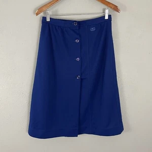 Vintage Givenchy Sport Skirt Size 16 Blue Button Front Wrap Embroidered Logo - Picture 1 of 4