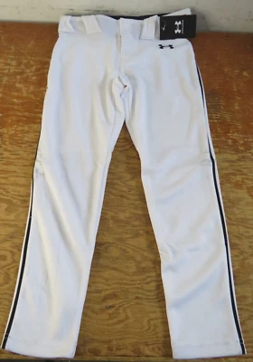 Pantalones de béisbol Under Armour juveniles pequeños blancos negros a rayas Foto 1 de 4