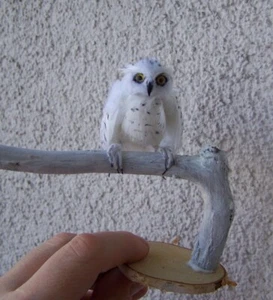 Ooak Domek dla lalek Miniaturowy biały ptak sowy firmy Malga - Zdjęcie 1 z 8