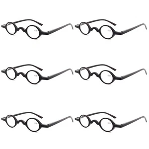 6PK Men Women Small Round Frame Blue Light Reading Glasses Spring Hinge Readers - Picture 1 of 10