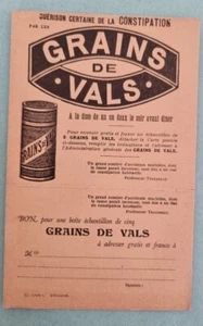 GRAINS DE VALS CONSTIPATION publicité pharmaceutique années 50 - Imagen 1 de 2