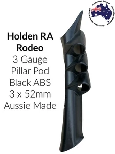 3 Gauge Pillar pod  suit RA Holden Rodeo  Black ABS Finish   52mm Aussie Made - Picture 1 of 2