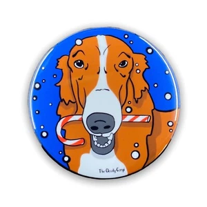 Red Borzoi Dog in the Snow Magnet Handmade Holiday Hound Decor Gift 3.5" - Picture 1 of 4