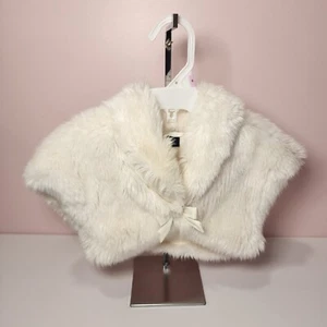 Bolero Baby Gap Marfil Escarcha Piel Sintética Pequeño Mediano S/M - Imagen 1 de 7