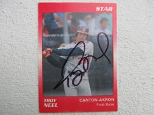 Indians Troy Neel Signed Autographed 1989 Star Minor League Canton-Akron Indians
